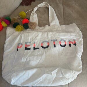 Peloton cotton beck tote with pompom